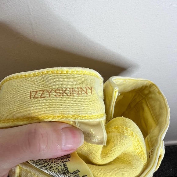 Michael Kors Izzy Skinny Jeans 6 Yellow Mid Rise Ankle Denim Spring Pants Summer - Picture 9 of 9